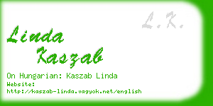 linda kaszab business card